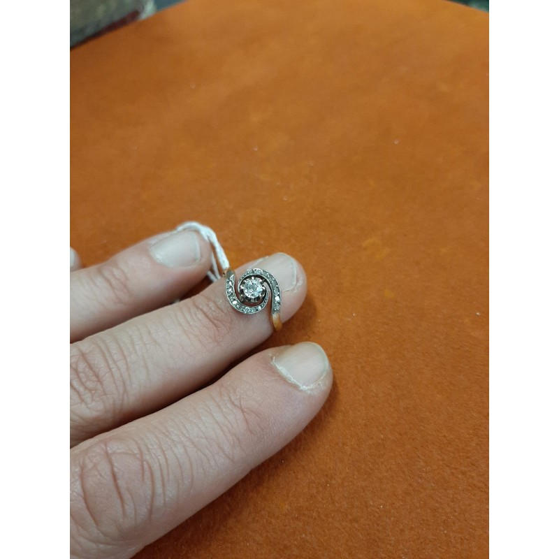 Antique tourbillon ring with diamond