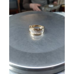 Gold pave diamond ring