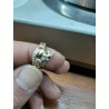 Schlangen-Design-Goldring mit Diamanten mit blauen Saphirögen