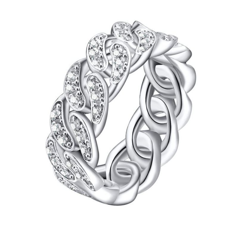 Titanium Steel Diamond Chain Ring