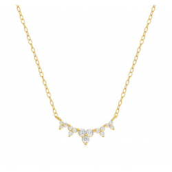 Gold Silver And Diamond Geometric Necklace