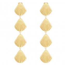 Gold Stainless Steel Shell Earrings