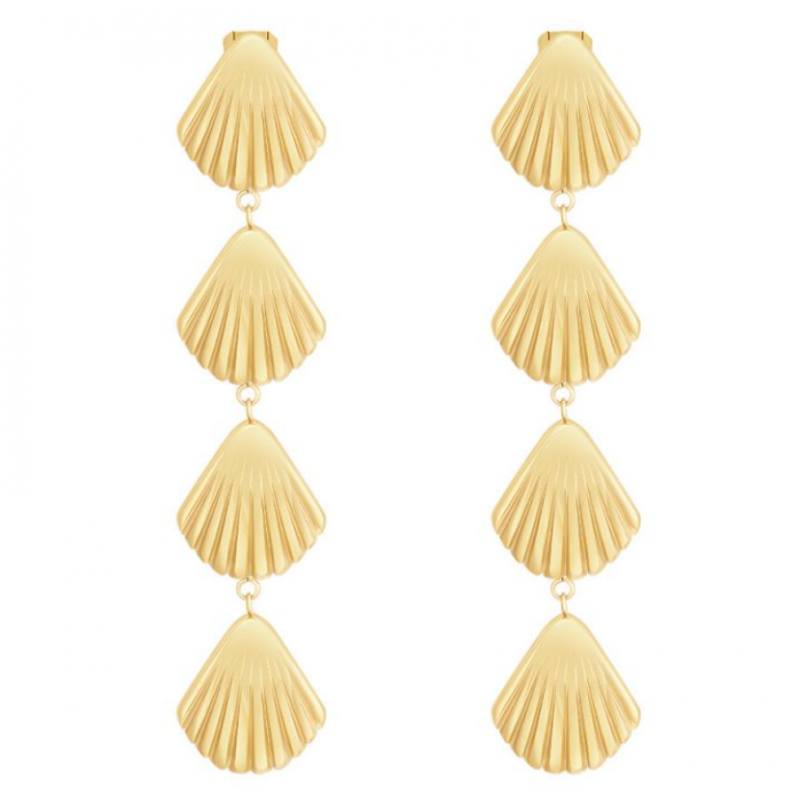 Gold Stainless Steel Shell Earrings