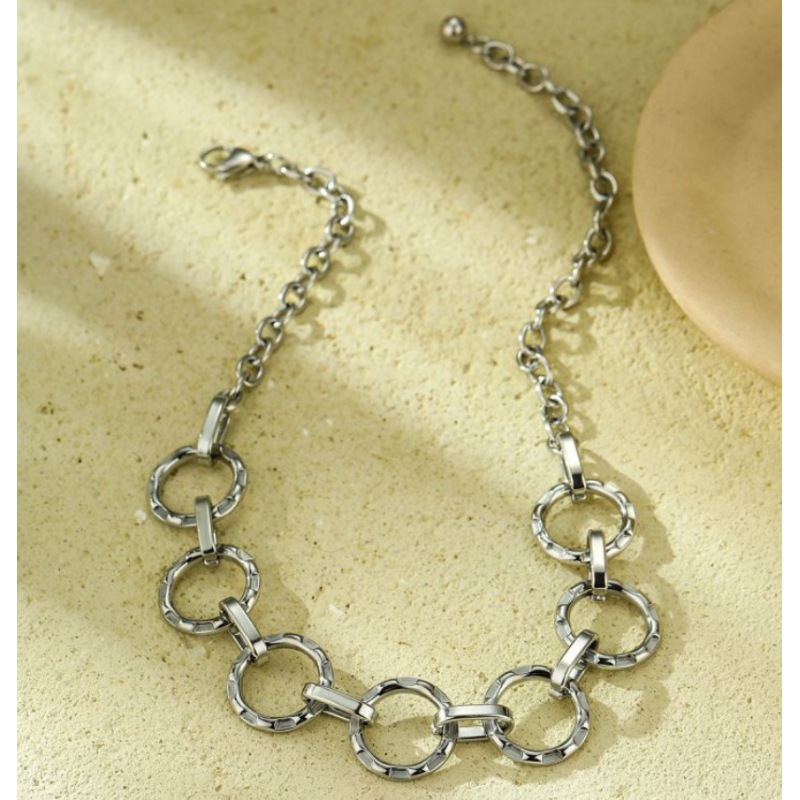 Steel Necklace Titanium Steel Round Hollow Necklace