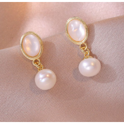 Pearl Earrings Titanium...