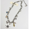 Alloy Heart Musical Note Starfish Necklace