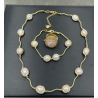 Geometric Pearl Circle Necklace