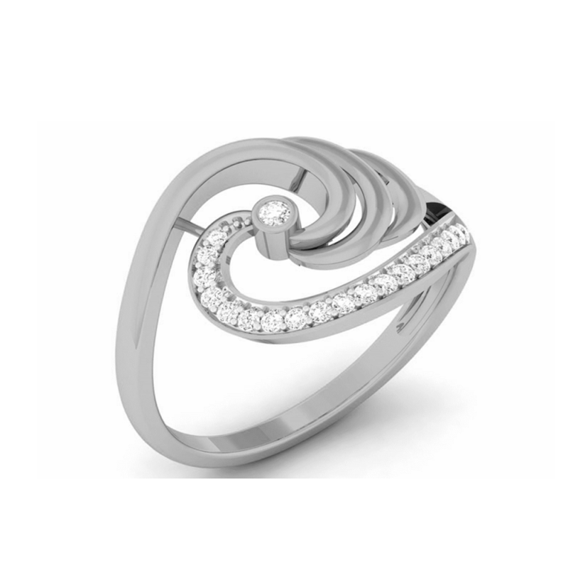 Spiral Elegance Diamond Ring 18K