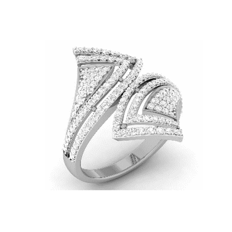 Radiant Crossover Diamond Ring 18K