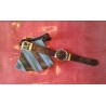 Bracelet de montre ultra luxueux argent python marron scintillant