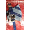 BLUE SHINY LINES Fashionable Accessory Set: Includes Denim Face Mask and  Watch Strap
