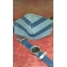 BLUE SHINY LINES Modisches Accessoire-Set: Enthält eine Denim-Gesichtsmaske und ein Armband