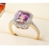 Gold ring with central ametrine and diamonds
