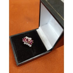 Trilogy Pink Saphir ring with diamond Vintage
