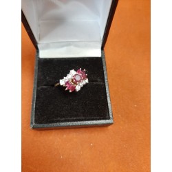 Trilogi Pink Saphir ring med diamant Vintage